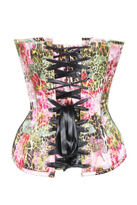 Leopard And Floral Print Mesh Panelled Instant Shape Overbust