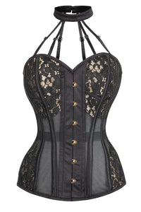 Black Mesh Overbust Lingerie Corset