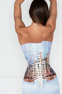 Longline Architectural Print Waist Taming Corset
