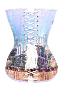 Longline Architectural Print Waist Taming Corset
