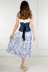 MID DENIM WAIST TRAINING CORSET WITH ZIP