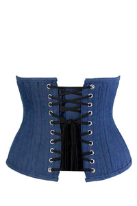 MID DENIM WAIST TRAINING CORSET WITH ZIP