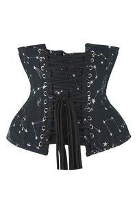 Astronomy cotton print underbust corset