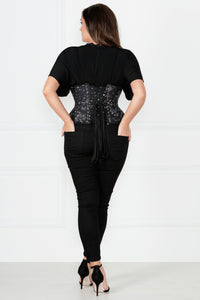 Astronomy cotton print underbust corset