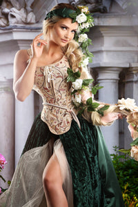 Historic Brocade High Back Overbust Corset
