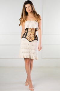 Historic brocade Underbust corset with Flossing