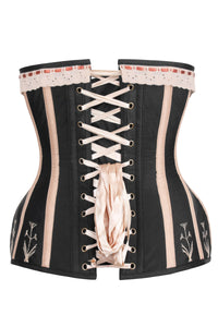 Historic brocade Underbust corset with Flossing