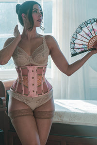 Historically Inspired Peach and Gold Underbust Corset