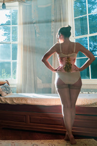 Historically Inspired Peach and Gold Underbust Corset