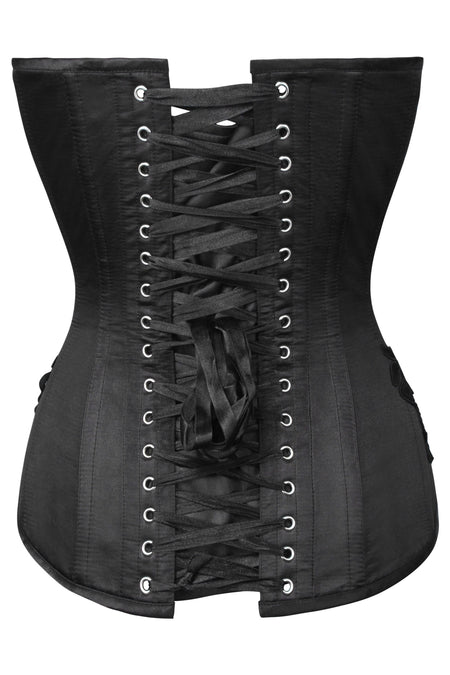 Corset Story WTS947 Black Satin Lace Applique Overbust Corset