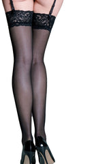 Pour Moi - Allure Lace Top 15 Denier Stocking - Black