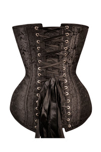 Instant Shape Black Brocade Overbust Corset - Longline