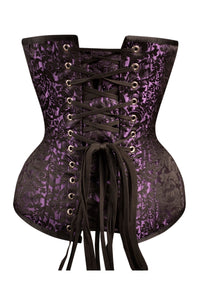 Purple Brocade Expert Waist Training Overbust Corset