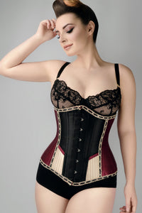 Burgundy Victorian Circus Inspired Longline Underbust