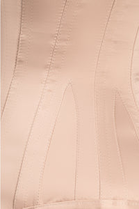 Champagne Matt Satin Longline Waist Taming Overbust