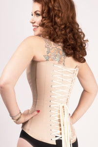 Champagne Matt Satin Longline Waist Taming Overbust